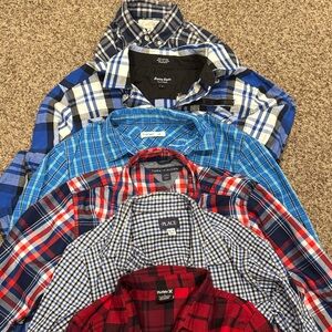 Tommy Hilfiger Kids Blue and Red Plaid Button Down Shirts